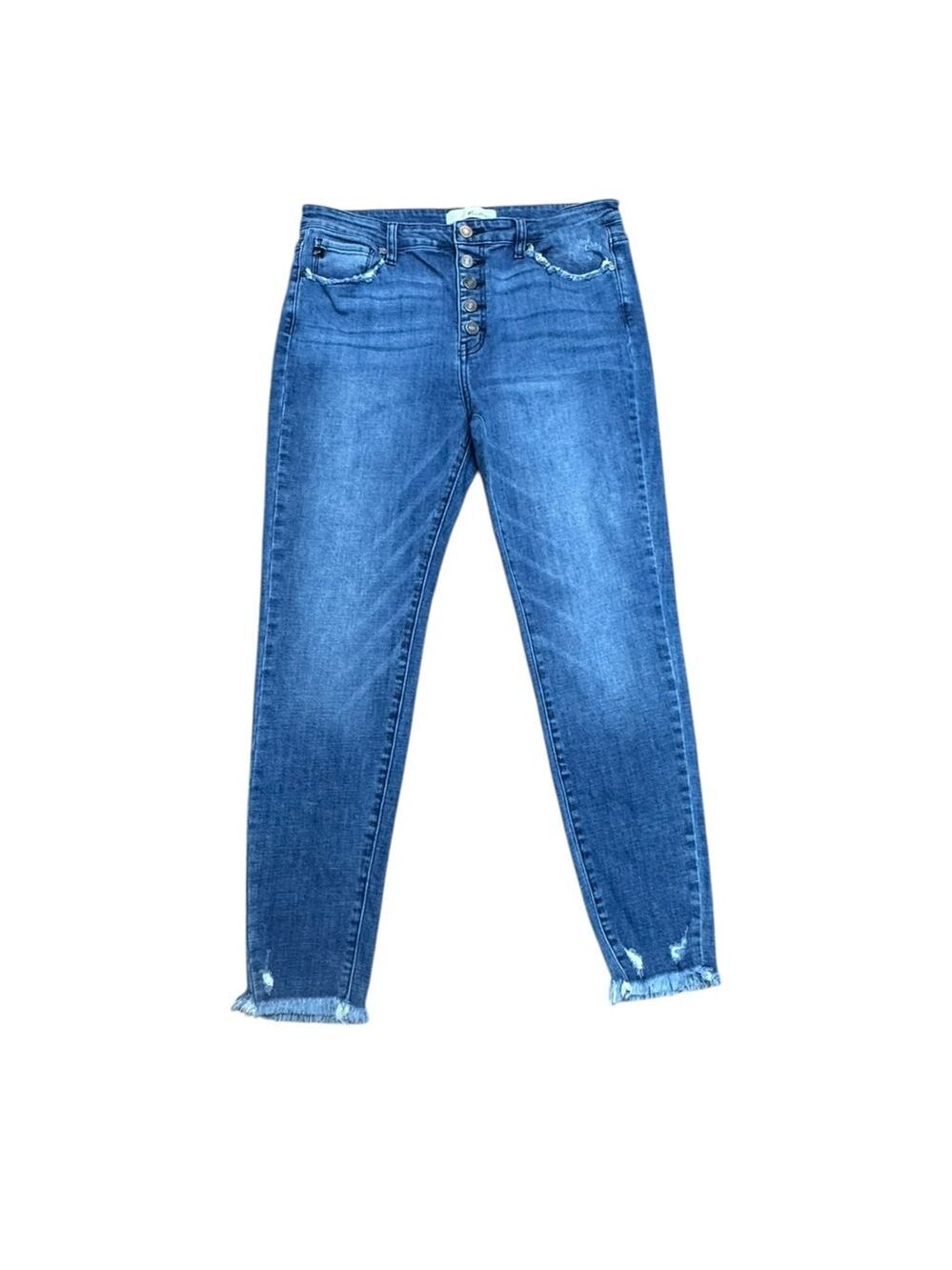 Kancan Blue Distressed High Rise Skinny Jeans Size 15/31